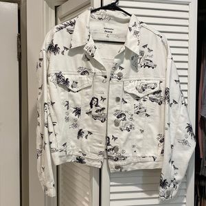 Reformation white denim jacket